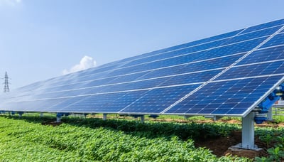 Solar panels and green infrastructure representing Hindustan Power's renewable energy initiatives